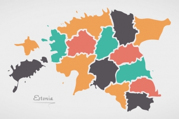  Magnetic map of Estonia, illustrated, colored