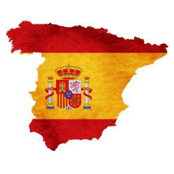  Magnetic map of Spain, illustrated, colored