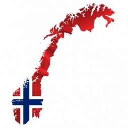 Magnetic map of Norway, illustrated, colored
