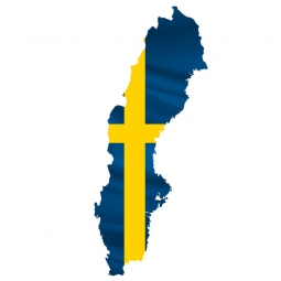  Magnetic map of Sweden, illustrated, colored