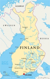  Magnetic map of Finland, political, beige