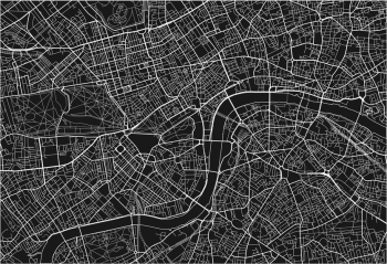  Magnetic map of London, illustrated, black and white