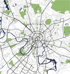 Magnetic map of Moscow, illustrated, colored