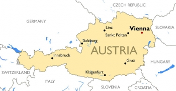  Magnetic map of Austria, illustrated, colored
