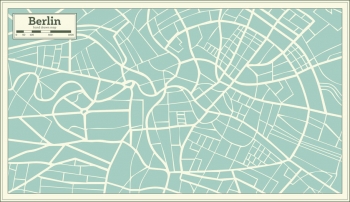  Magnetic map of Berlin, illustrated, white-blue
