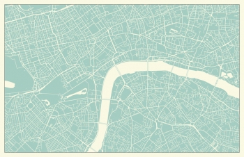  Magnetic map of London, vintage, white-blue