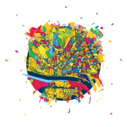  Magnetic map of Bratislava, illustrated, colored