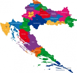  Magnetic map of Croatia, illustrated, colored