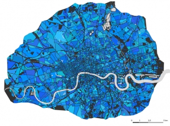  Magnetic map of London, illustrated, blue