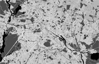  Magnetic map of Berlin, illustrated, white-gray