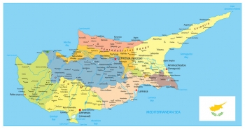  Magnetic map of Cyprus, administrative, colored