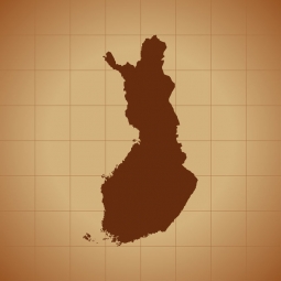  Magnetic map of Finland, illustrated, brown