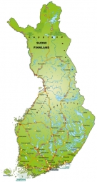  Magnetic map of Finland, roads, detailed