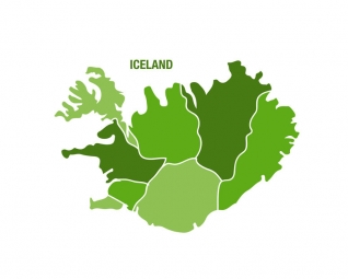  Magnetic map of Iceland, illustrated, green