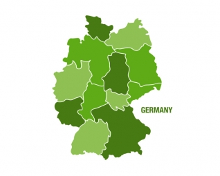  Magnetic map of Germany, illustrated, green