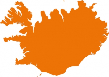  Magnetic map of Iceland, illustrated, Orange