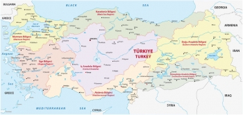  Magnetic map of Turkey, administrative, colored
