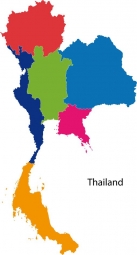  Magnetic map of Thailand, administrative, colored