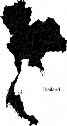 Magnetic map of Thailand, illustrated, black