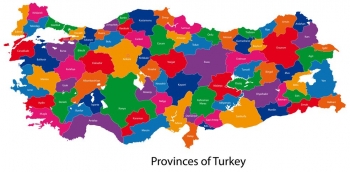  Magnetic map of Turkey, administrative, colored
