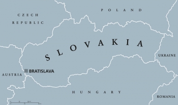  Magnetic map of Slovakia, illustrated, grey