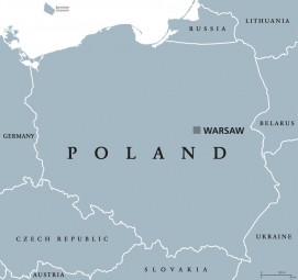  Magnetic map of Poland, illustrated, grey