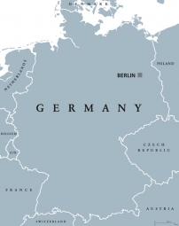  Magnetic map of Germany, illustrated, grey