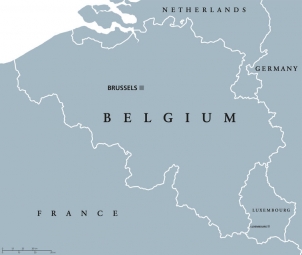  Magnetic map of Belgium, illustrated, grey