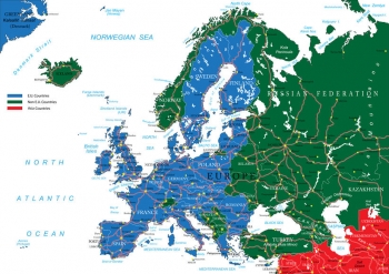  Magnetic map of Europe, colored