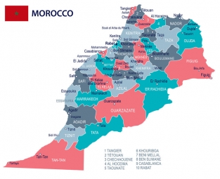  Magnetic map, illustrated, colored