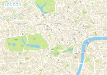  Magnetic map of London, detailed, with labels