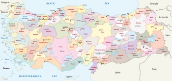  Magnetic map of Turkey, administrative, colored