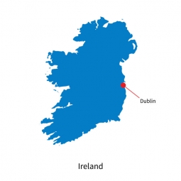  Magnetic map of Ireland, illustrated, blue