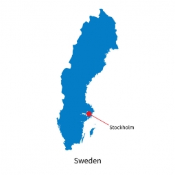  Magnetic map of Sweden, illustrated, blue