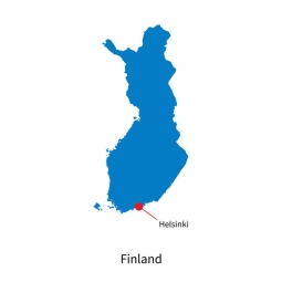  Magnetic map of Finland, illustrated, blue