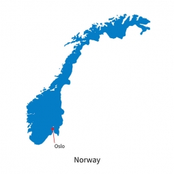  Magnetic map of Norway, illustrated, blue
