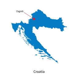  Magnetic map of Croatia, illustrated, blue