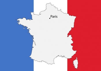  Magnetic map of France, illustrated, colored