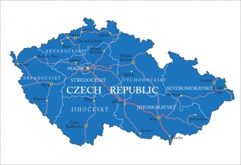  Magnetic map of Czechia, illustrated, blue