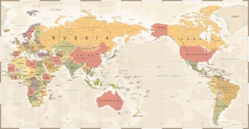  Magnetic map of world, retro