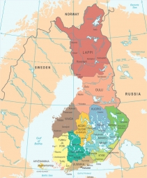  Magnetic map of Finland, detailed, colored