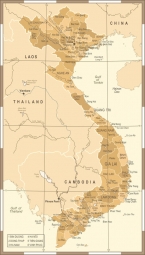  Magnetic map, vintage, brown