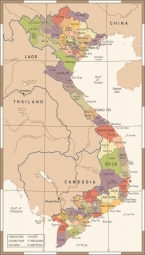  Magnetic map, vintage, colored