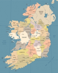  Magnetic map of Ireland, detailed, colored