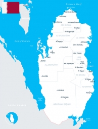  Magnetic map of Qatar, detailed, white-blue