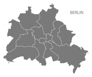  Magnetic map of Berlin, illustrated, grey