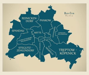  Magnetic map of Berlin, illustrated, blue