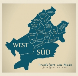  Magnetic map of Frankfurt, illustrated, blue