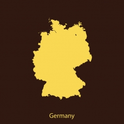  Magnetic map of Germany, illustrated, yellow-brown