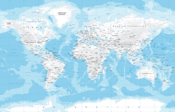  Magnetic map of world, illustrated, detailed